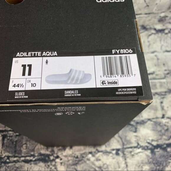 Adidas Size 11  Adilette Aqua Slides Light Blue FY8106 - Picture 2 of 9